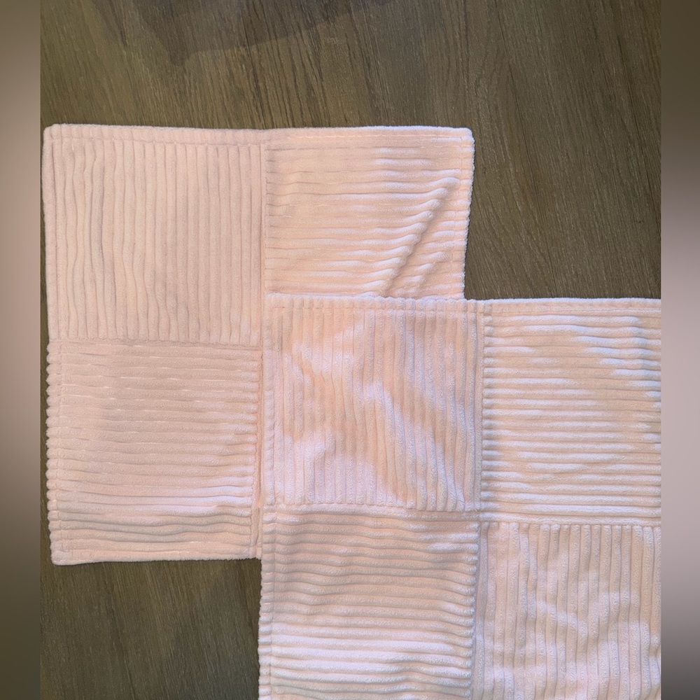 Pink Textured Pillowcases - 18” square - set of 2